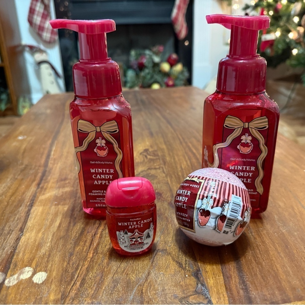 New Bundle of 4 Bath & Body Works Winter Candy Apple Items